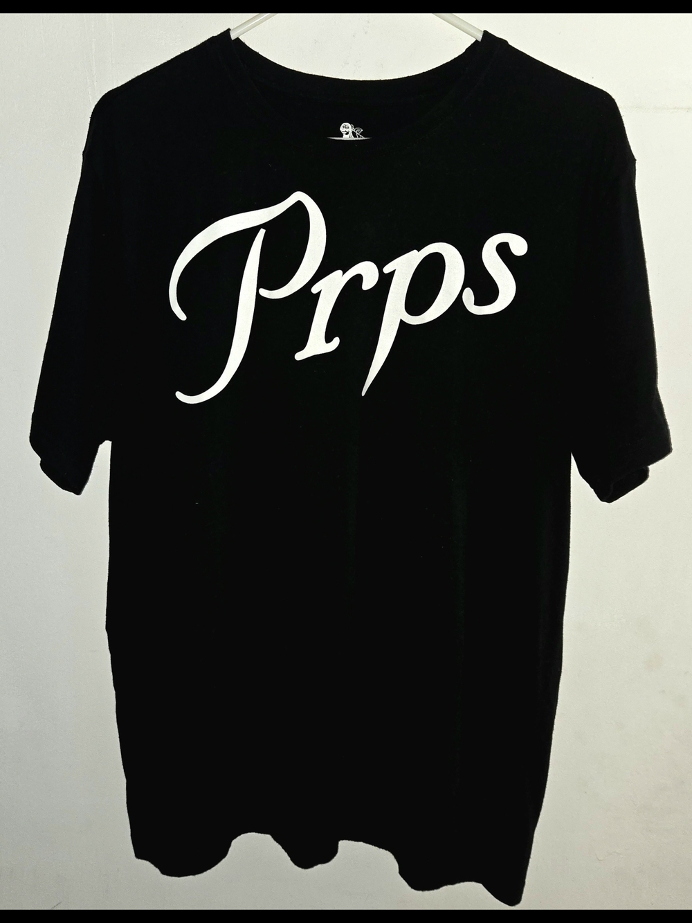 PRPS Black T-Shirt with White Script Logo